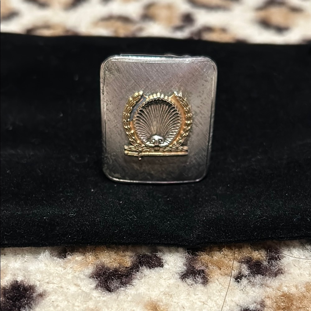 Sterling Silver and Gold Tone Vintage Belt Buckle